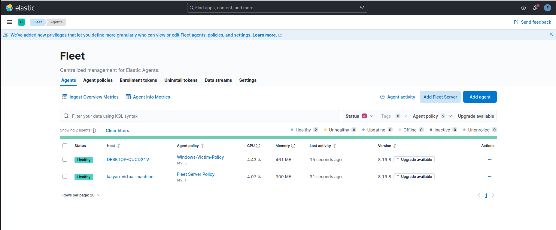 Fleet Agent 健康状态
