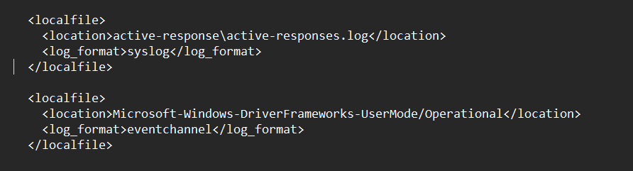 ossec.conf localfile config