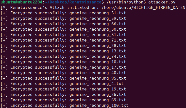 Script encrypting files rapidly