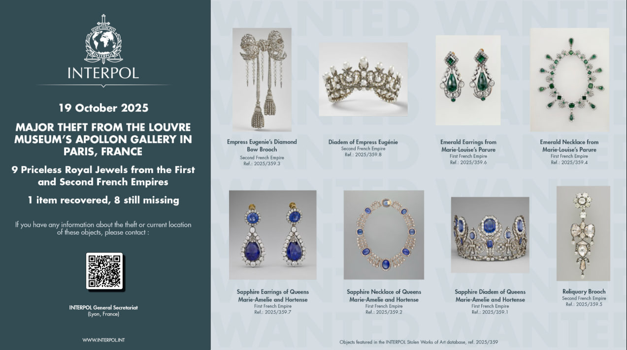 INTERPOL 公共通知 — 卢浮宫阿波罗画廊盗窃案