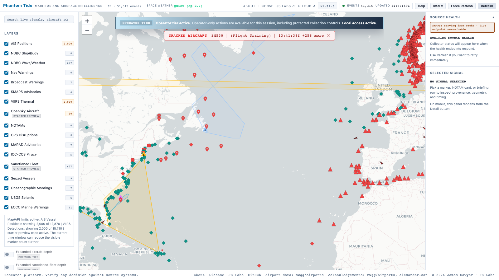 天气网格 — 北大西洋传感器网络