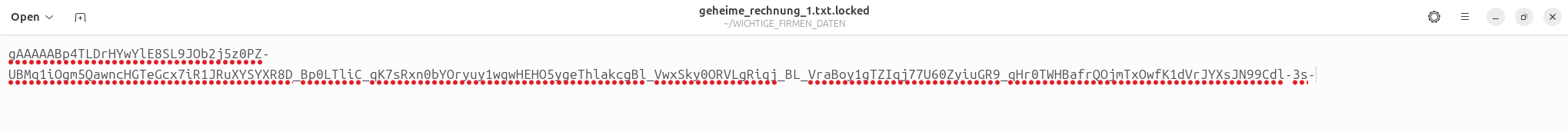 Encrypted ciphertext inside a locked file