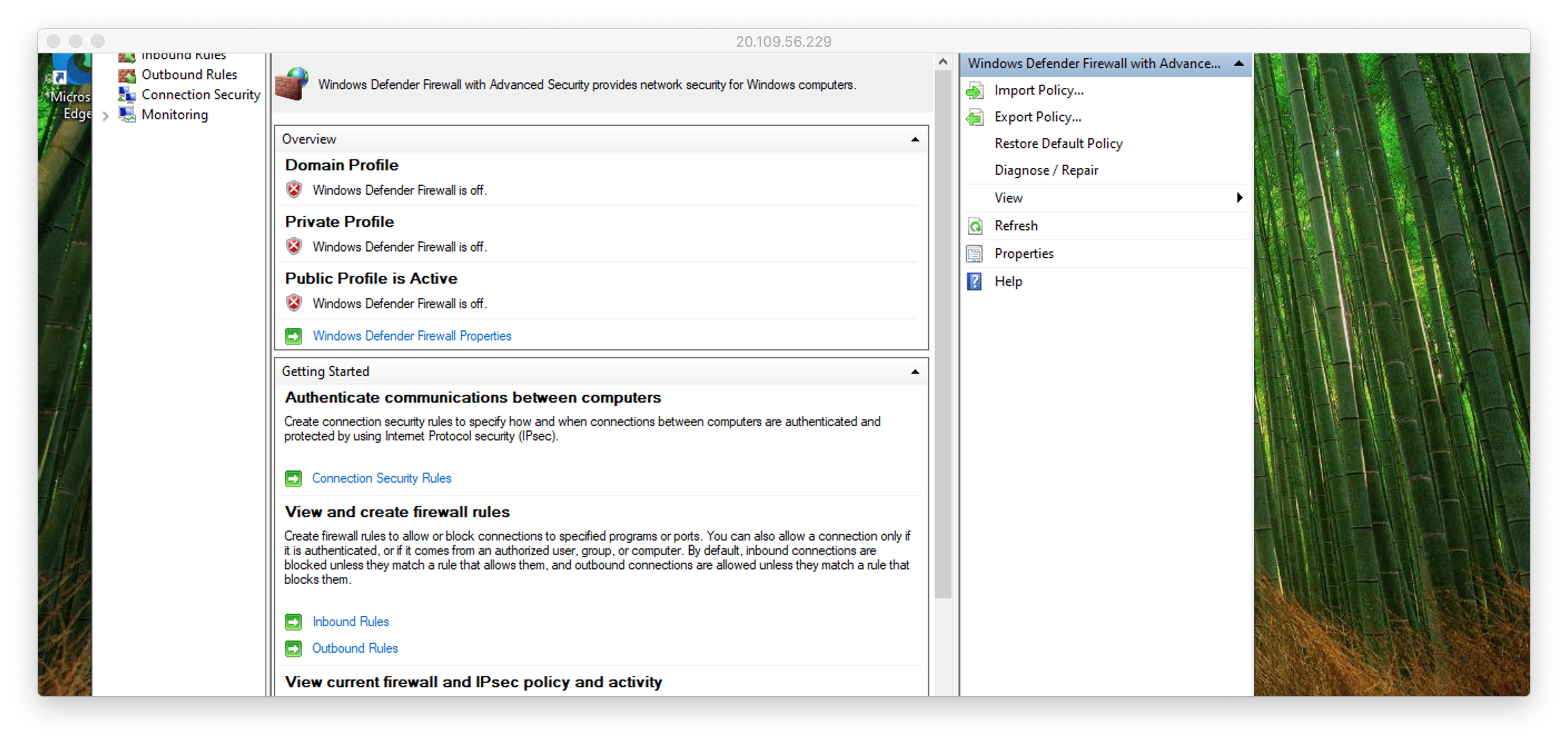 禁用本地防火墙