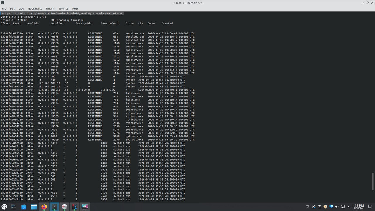 Figure 4.9 — windows.netscan full output