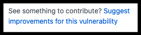 屏幕截图,显示右侧边栏中的"为此漏洞提出改进建议"链接