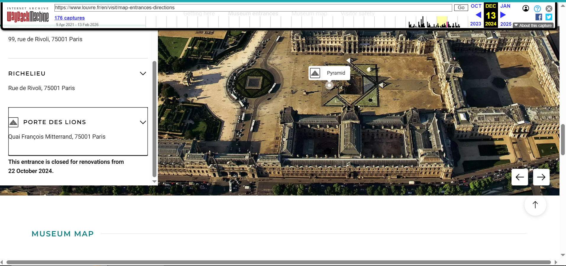 Wayback Machine — 卢浮宫入口存档
