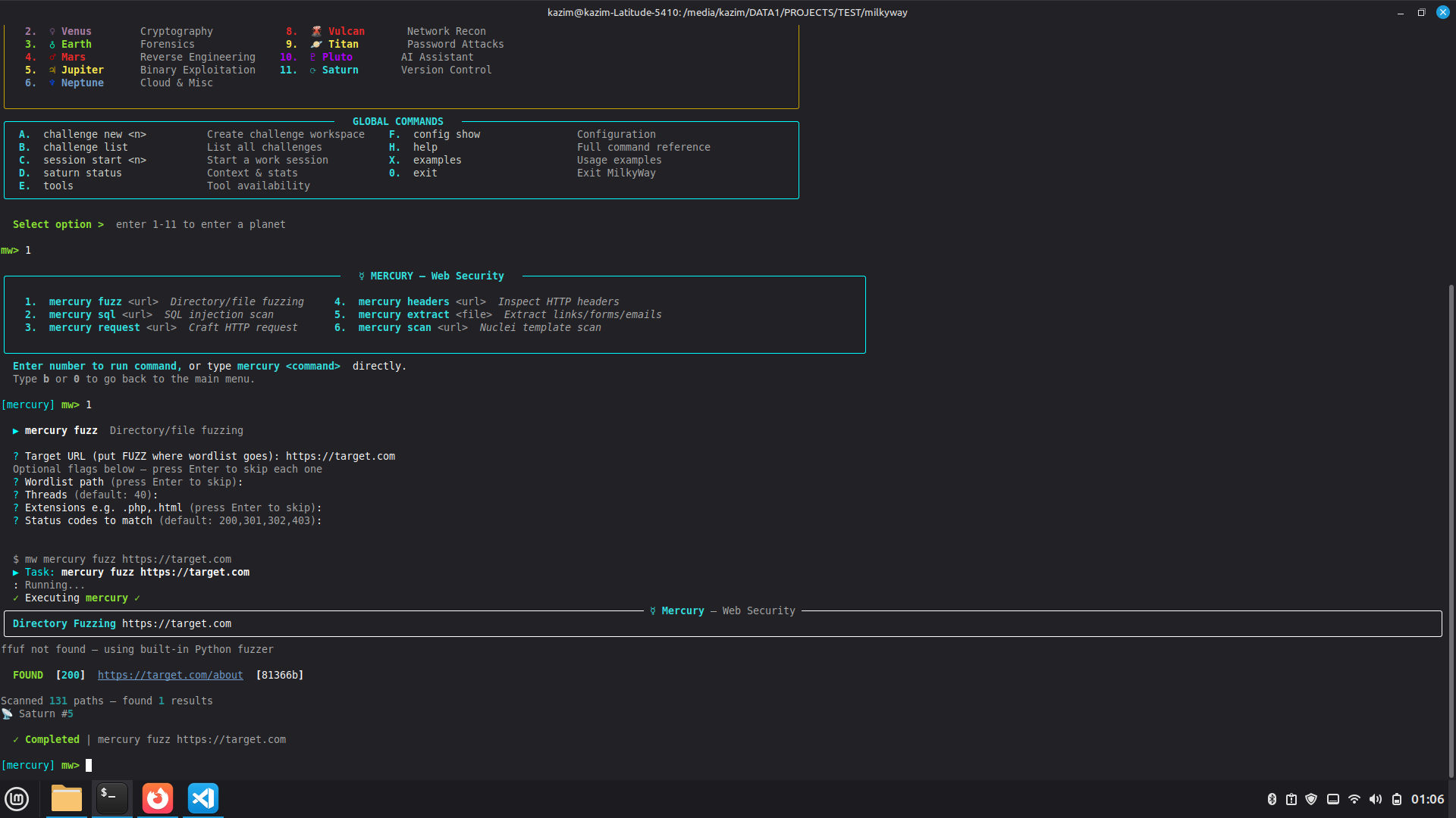 MilkyWay 挑战工作区截图