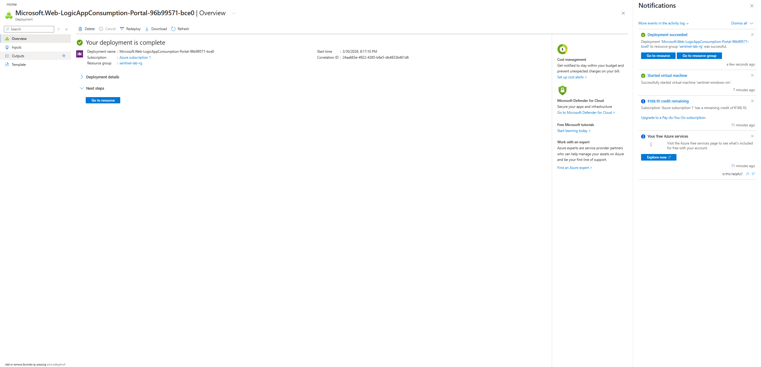 Logic App 部署完成