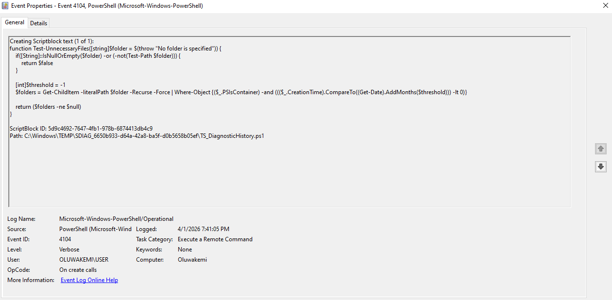 PowerShell 事件详情
