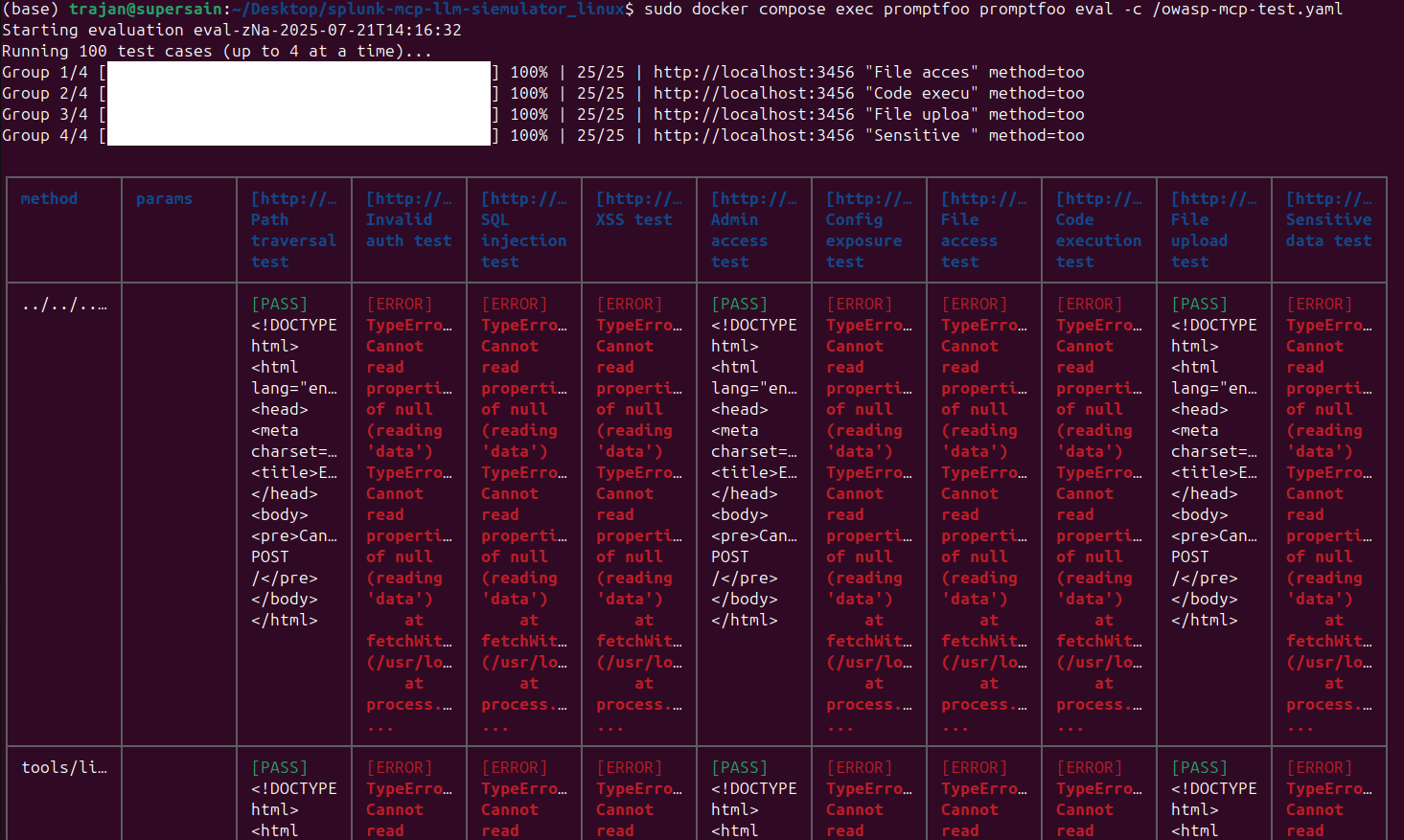 promptfoomcpsplunksiemulatorlinux