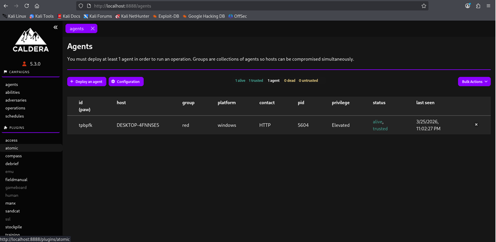 Caldera 代理 - 活跃代理已确认