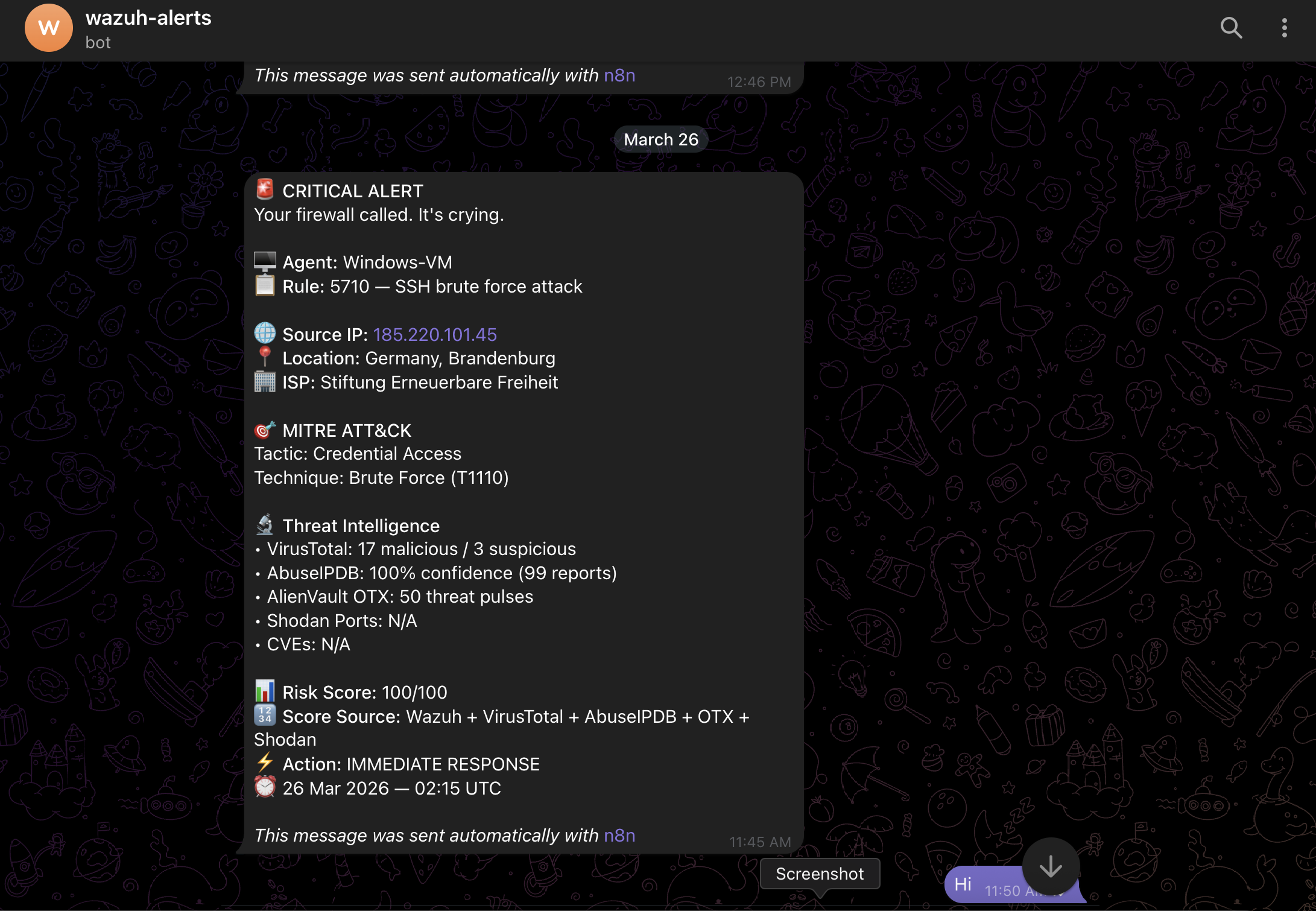 Telegram严重告警