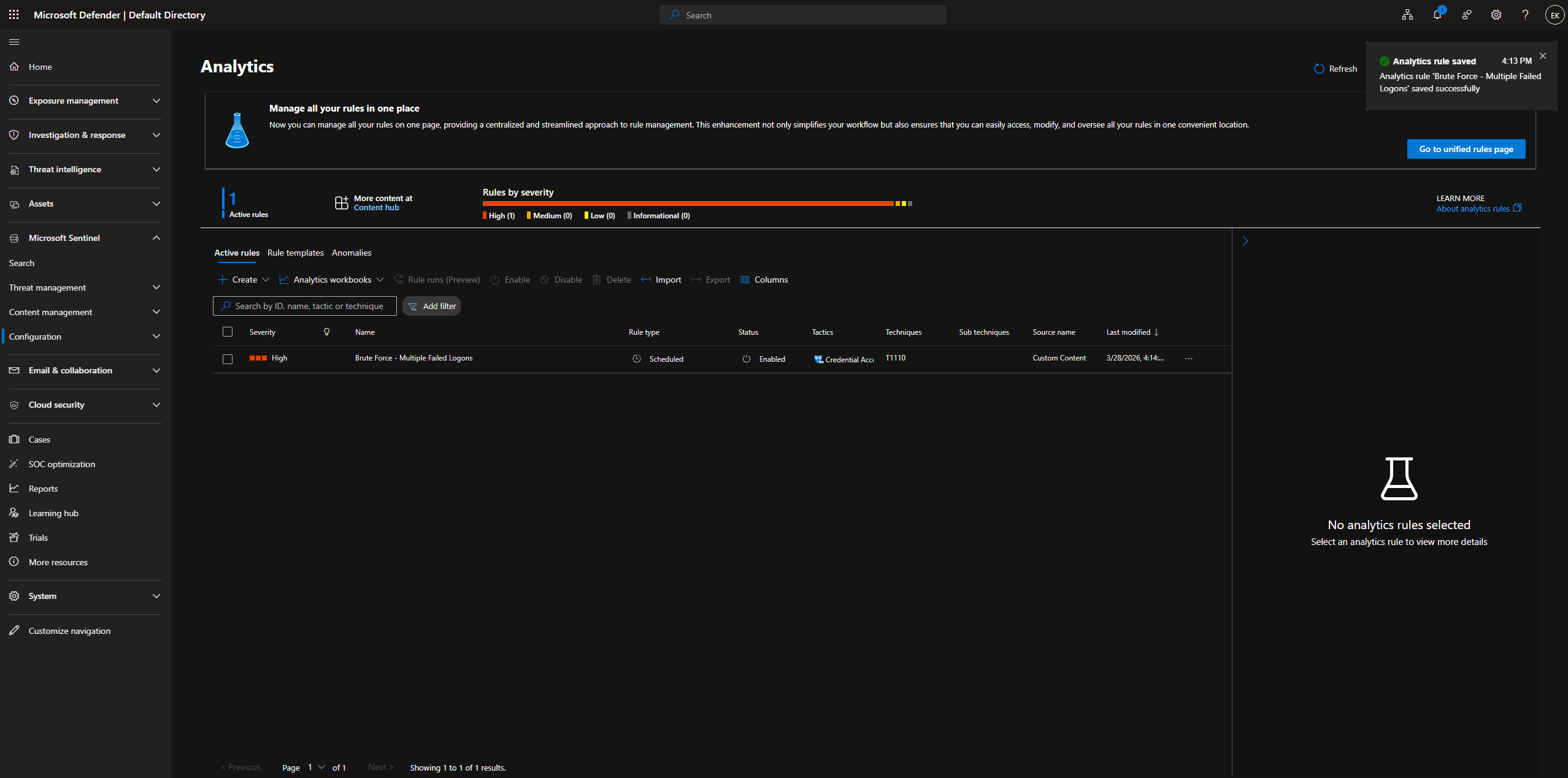 Analytics - 1 个活动规则