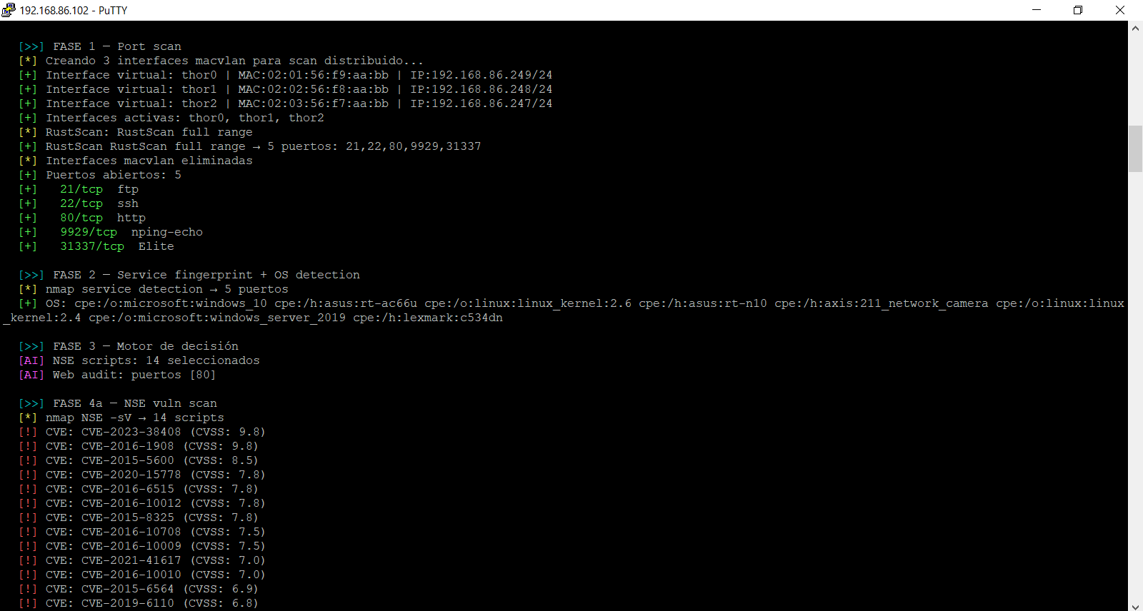 阶段 1 macvlan RustScan 阶段 3 CVEs