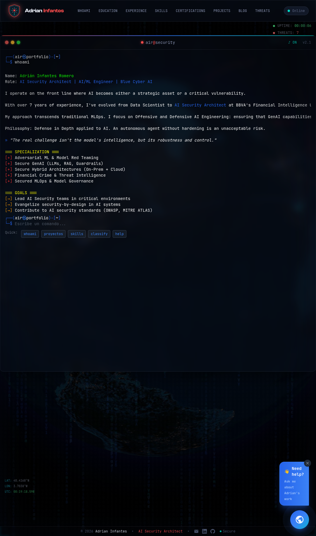 3D 战术地球仪背景,叠加终端显示