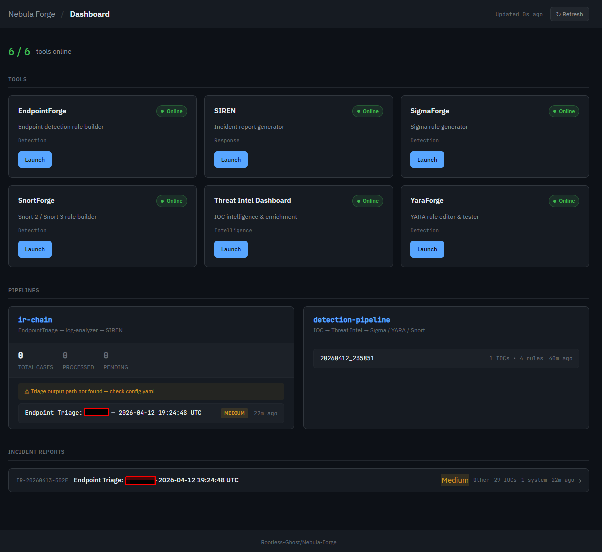 Nebula Forge 仪表板