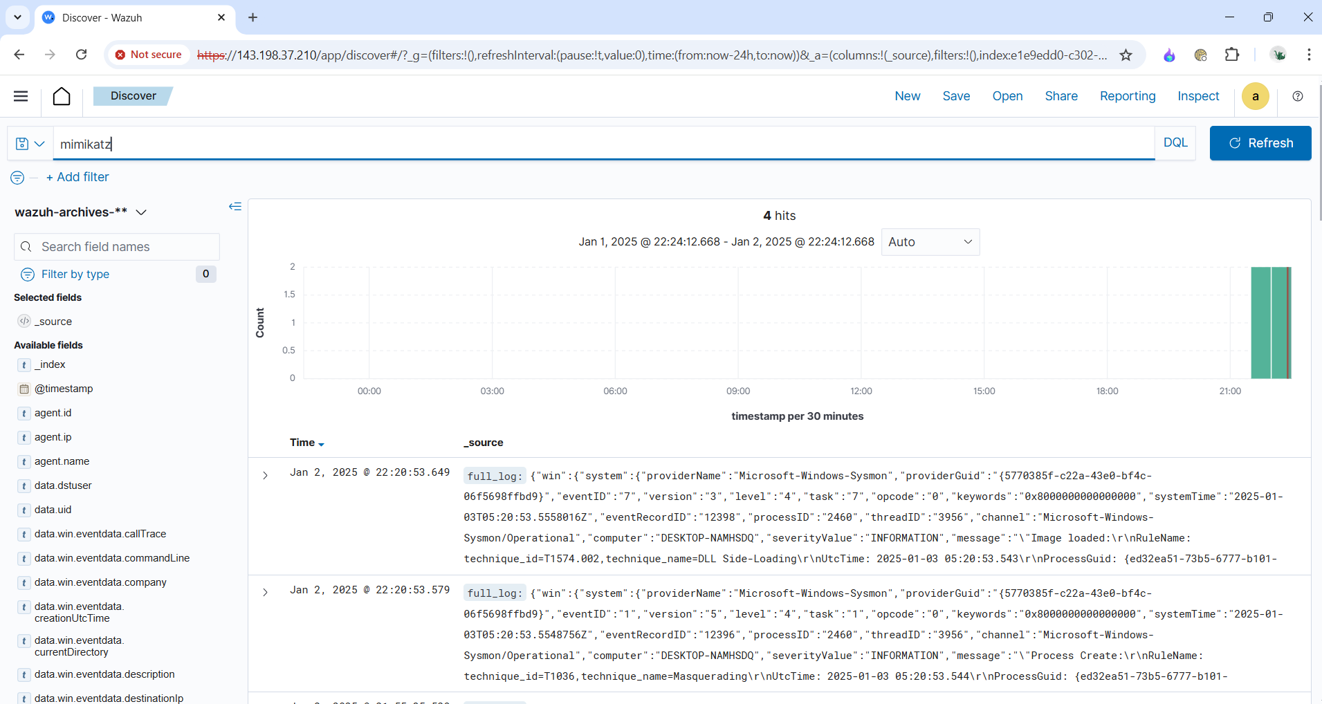 Mimikatz 日志记录在 Wazuh 中