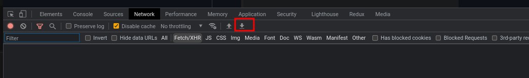 显示 export har 按钮位置的屏幕截图