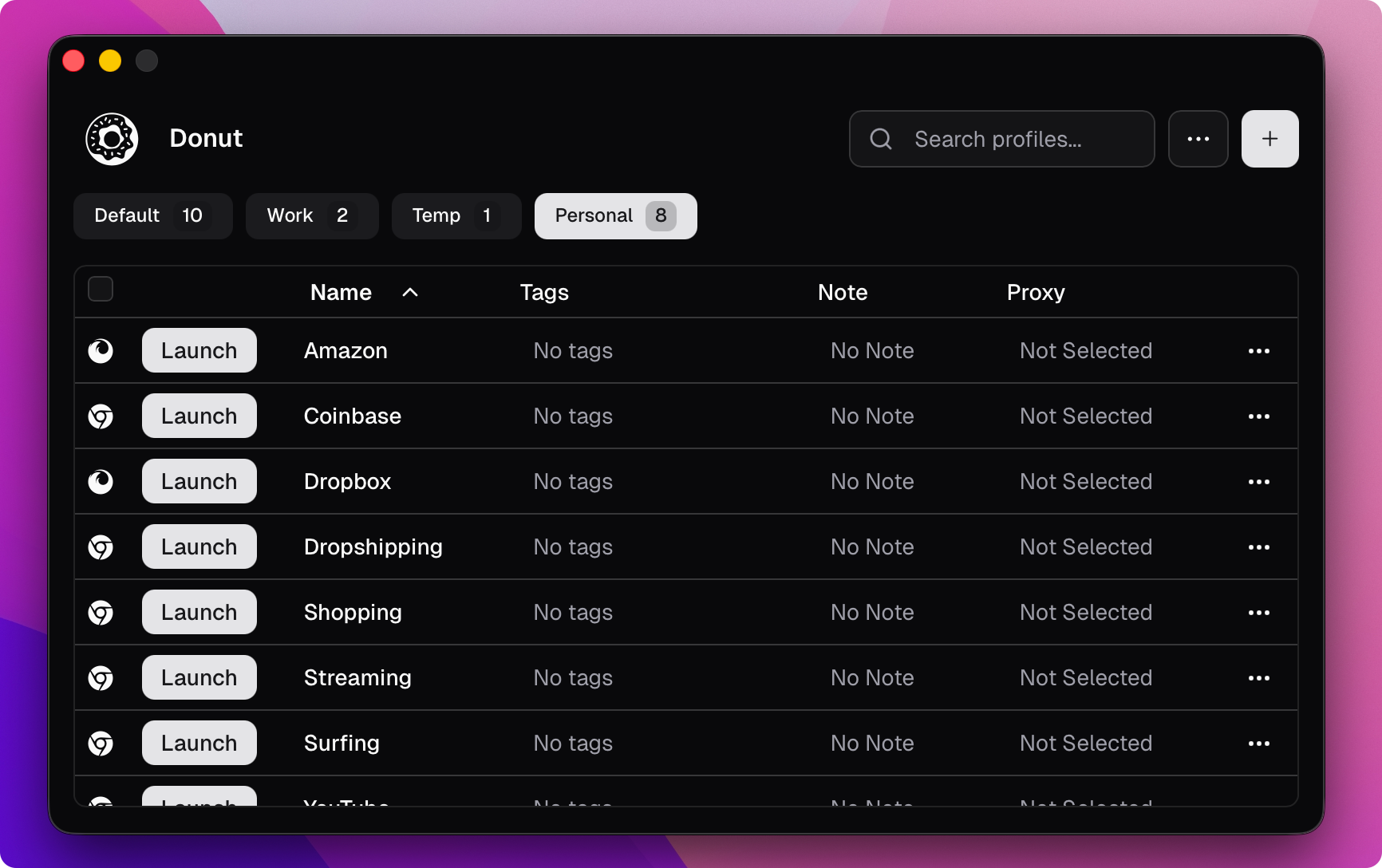 Donut Browser Preview