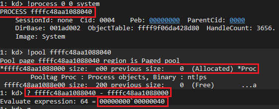 offset for system process