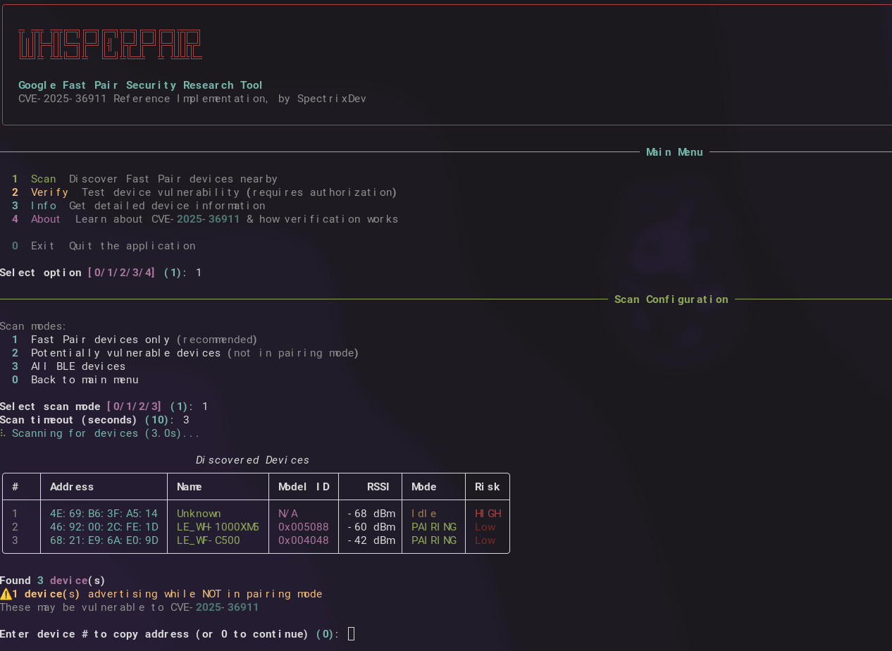 WhisperPair Demonstration