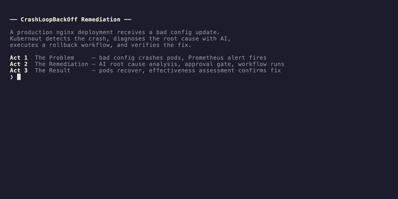 CrashLoopBackOff 演示 — 从告警到自动化修复不到 5 分钟