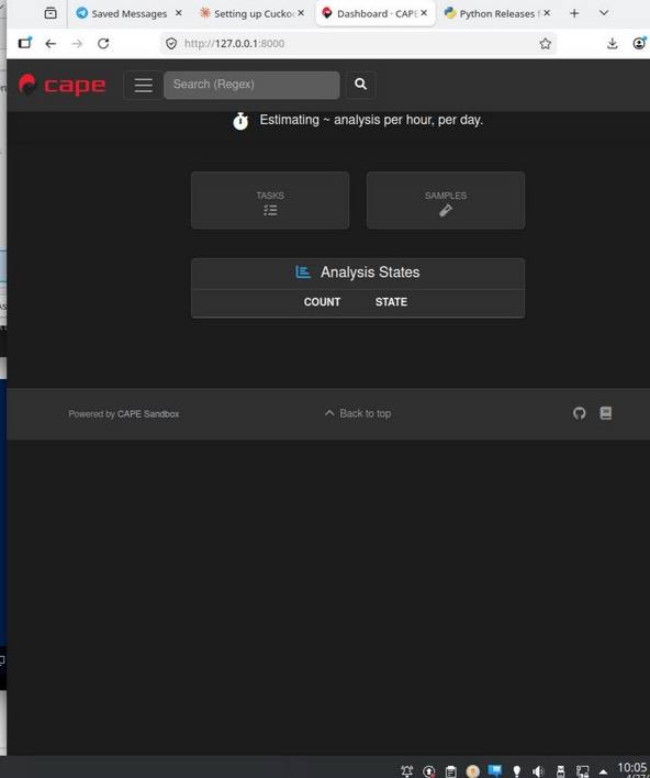 Figure 1.5 — CAPE web dashboard running