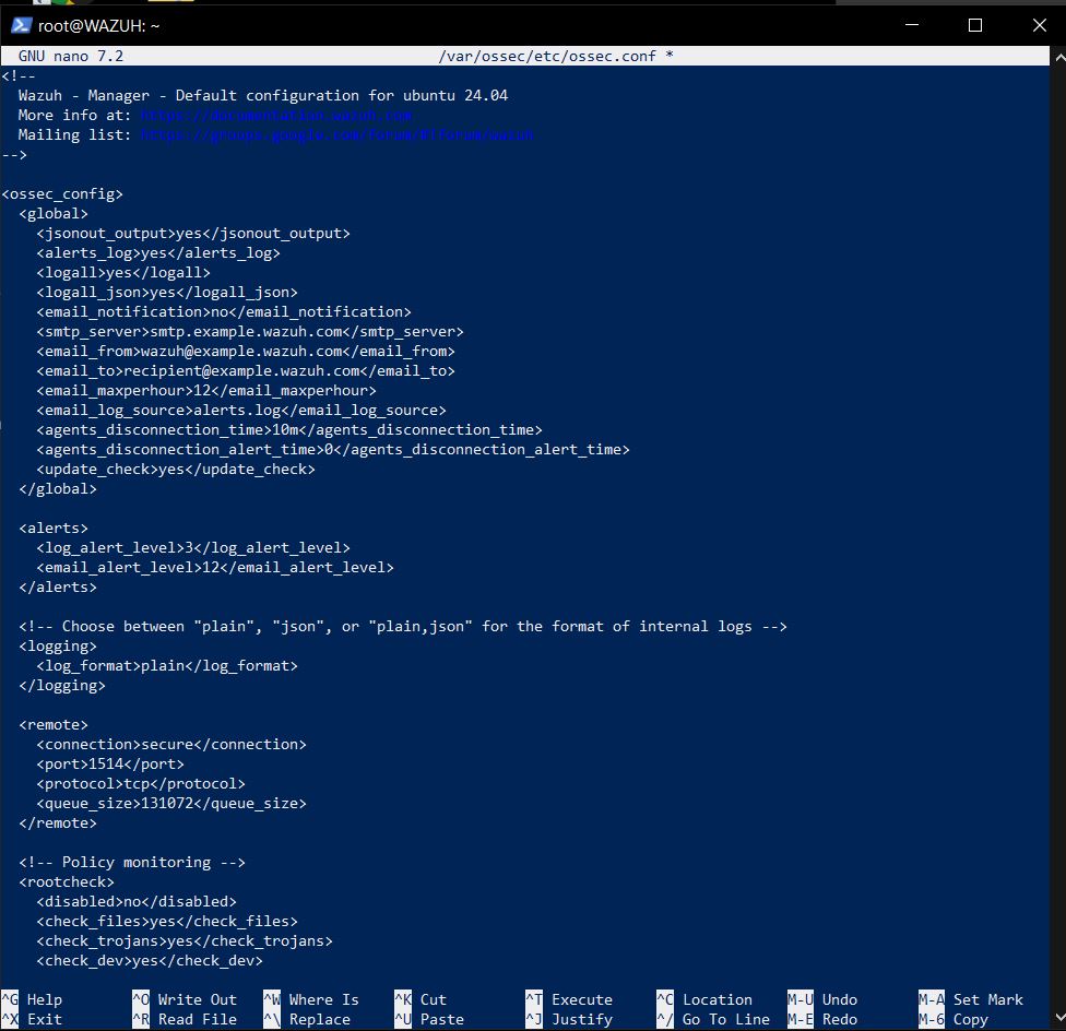 ossec.conf 中启用 logall