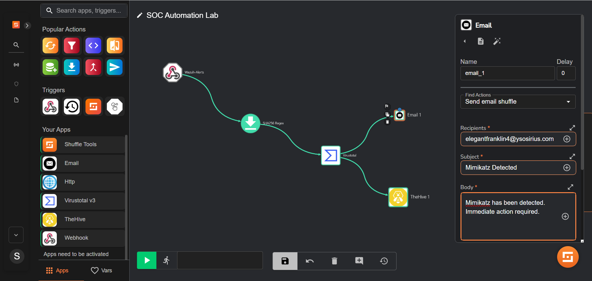 电子邮件节点配置