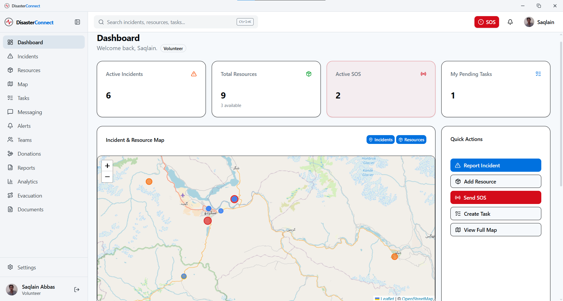 DisasterConnect Dashboard
