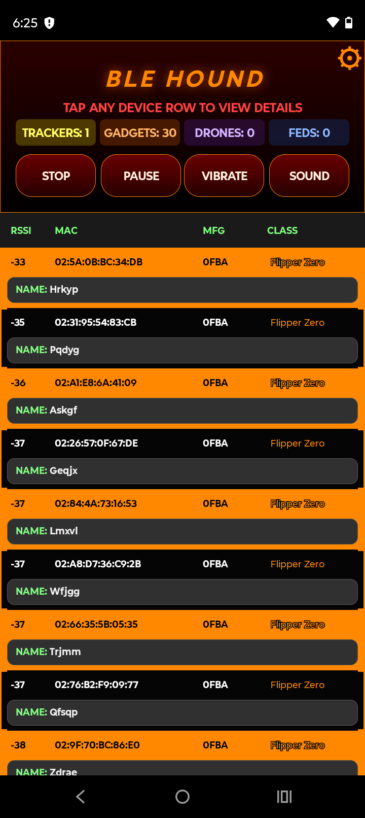 BLE Hound orange theme