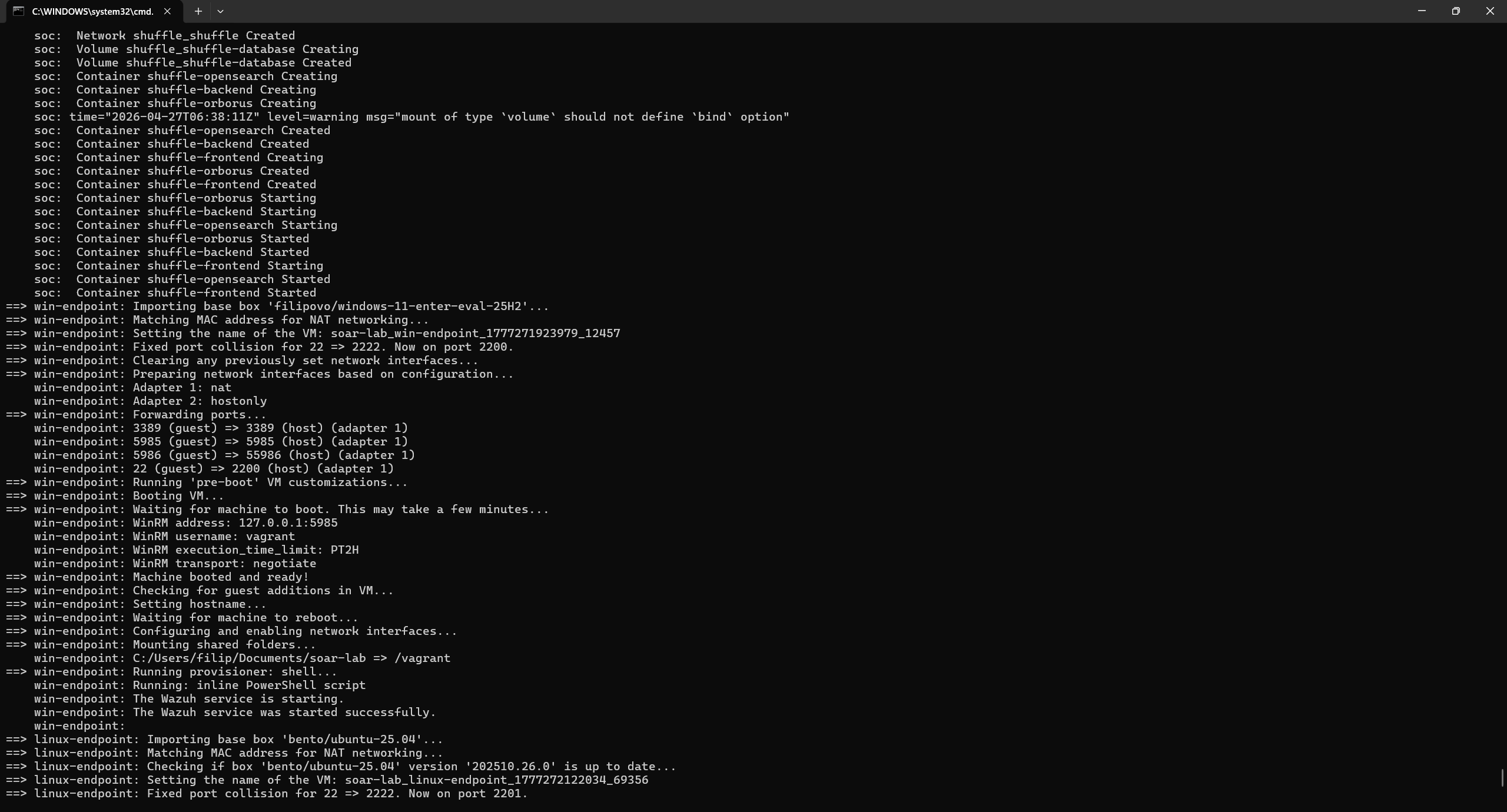 Shuffle and Windows provisioning