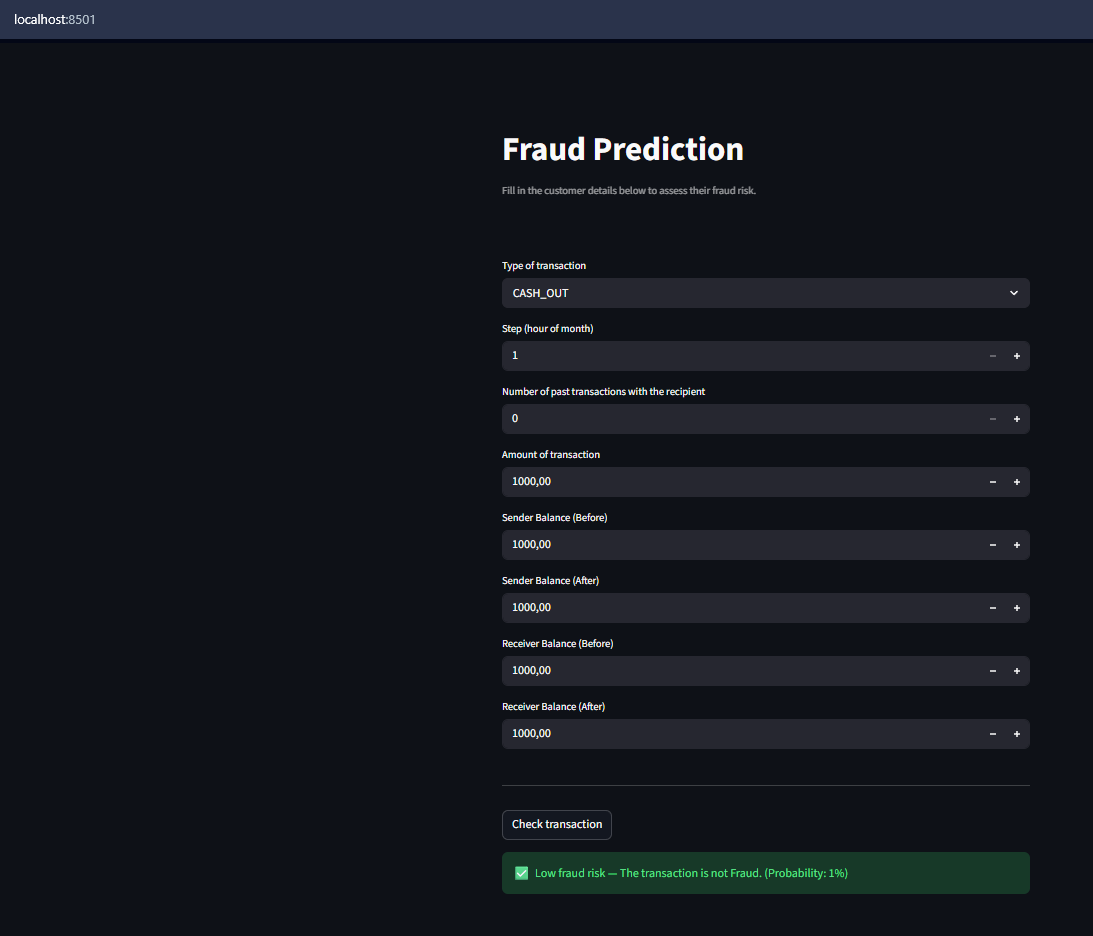 Streamlit App Screenshot
