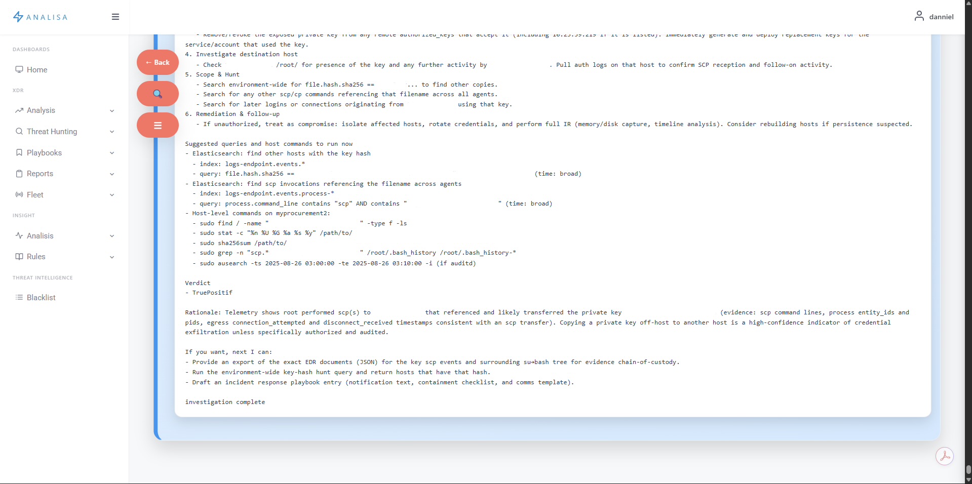 Alert List Final Output - TP