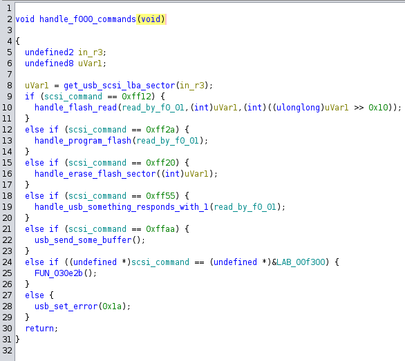 Special commands decompilation