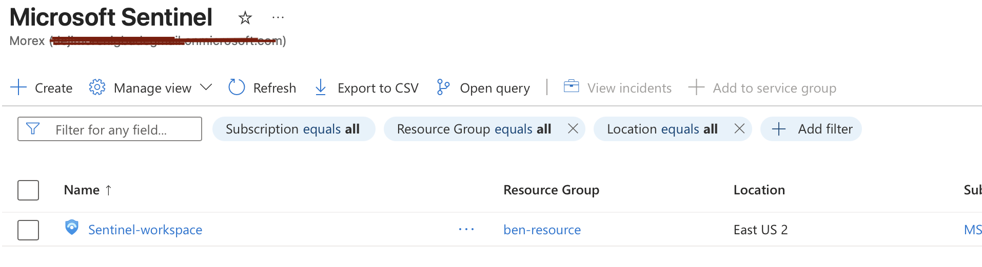 在 Workspace 上启用 Microsoft Sentinel