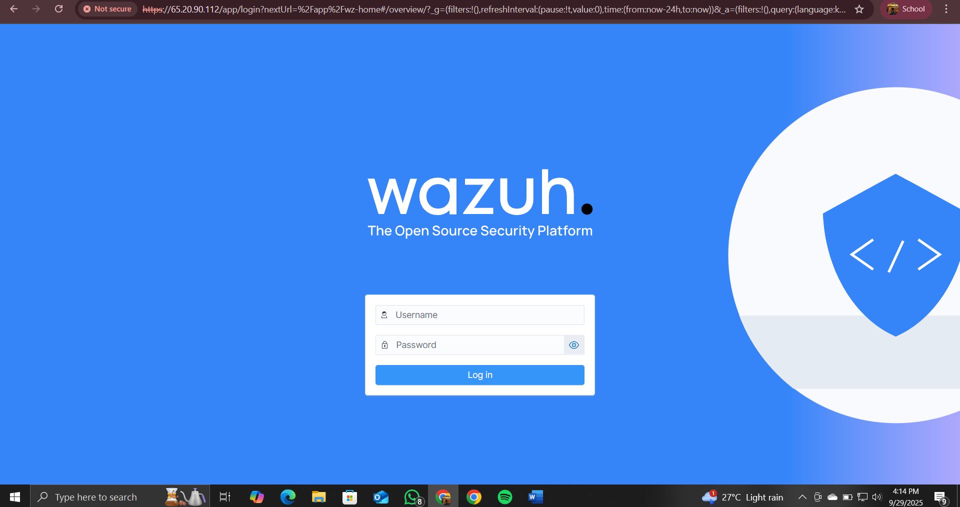Wazuh 登录页面