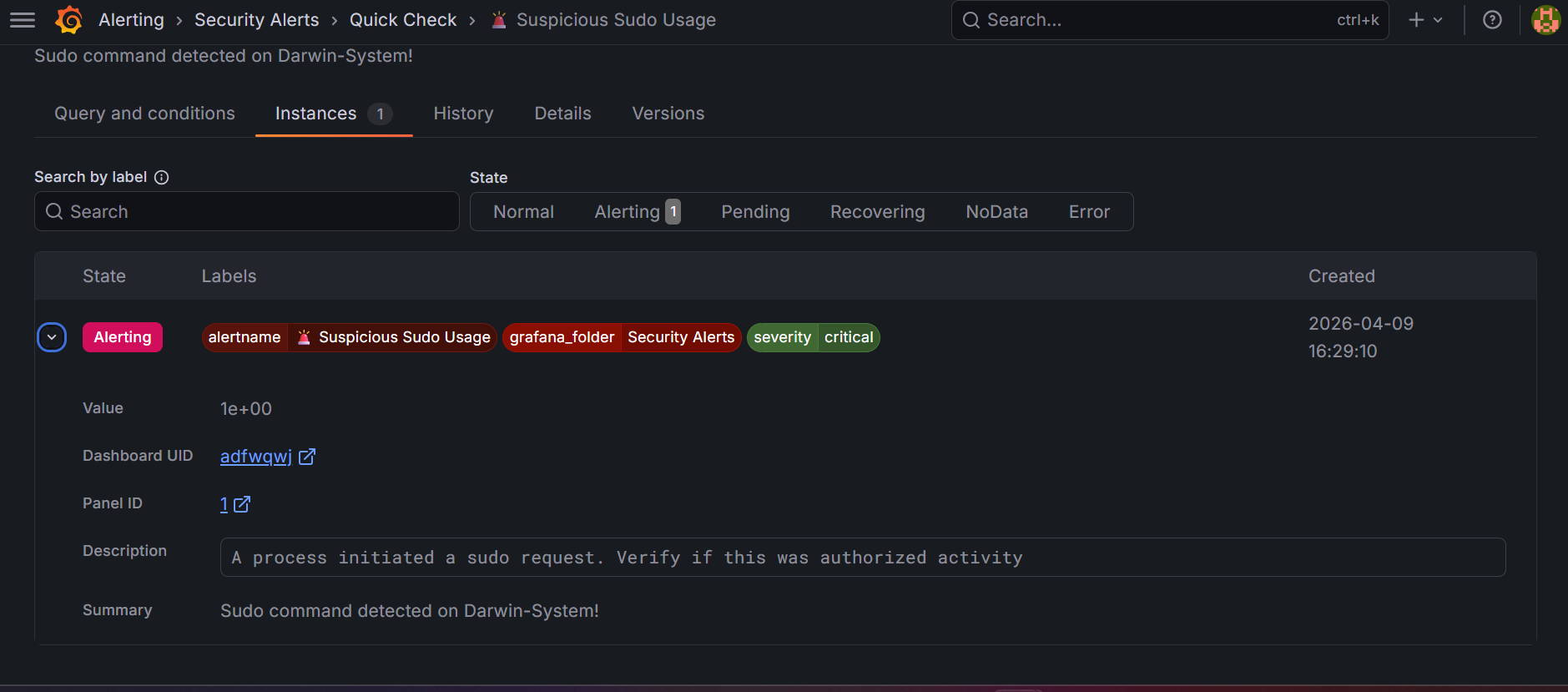 可疑 Sudo 使用告警
