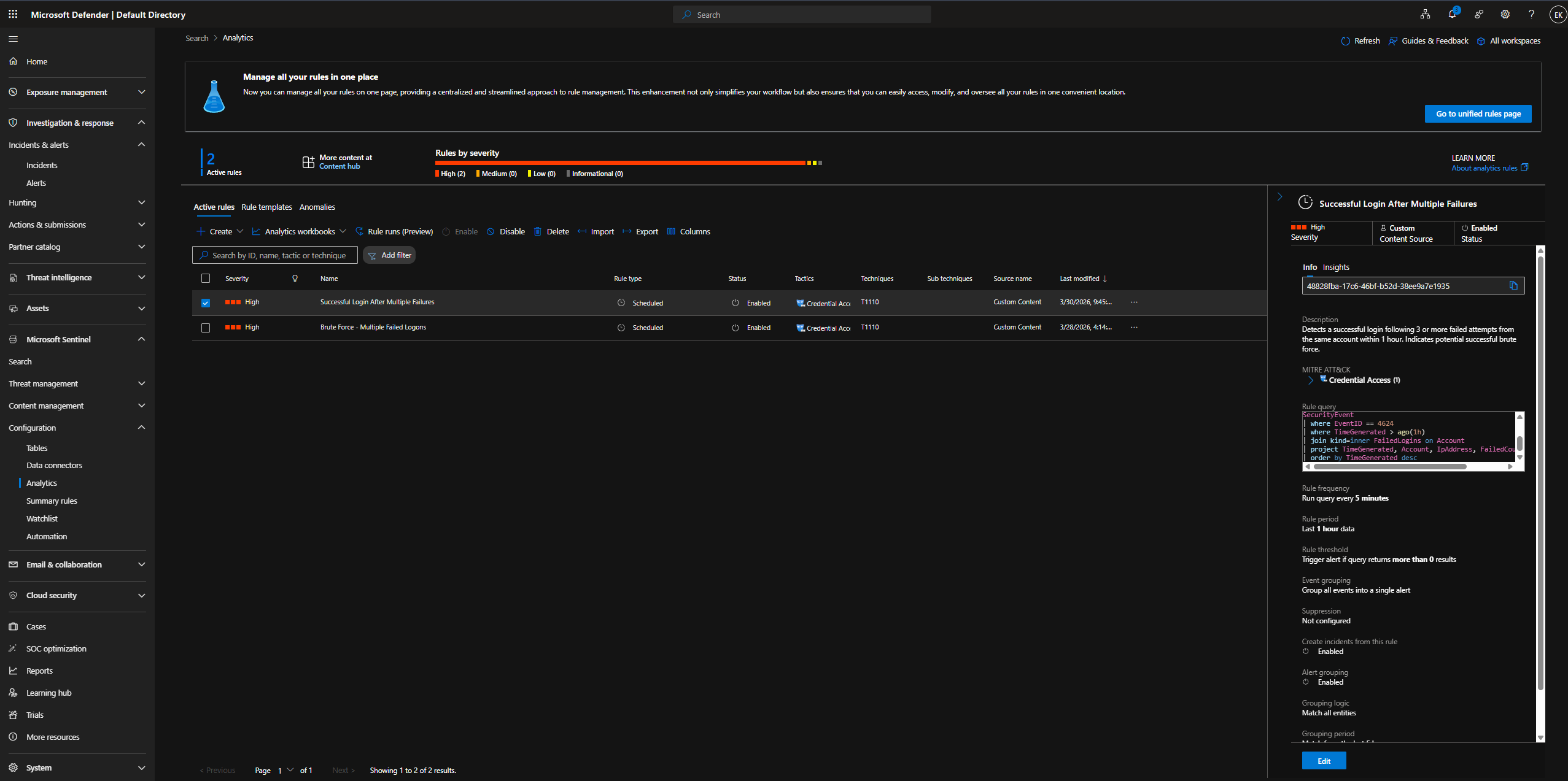 规则 1 - 多次失败后的成功登录