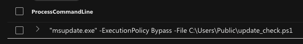 › msupdate exe -ExecutionPolicy Bypass -File C UsersPublicupdate_check ps1