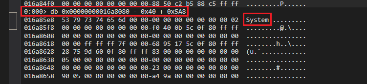 windbg db 88000 - 0x40 offset
