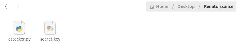 Attacker script and generated secret key