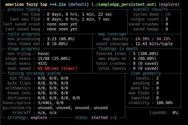 持久模式示例输出