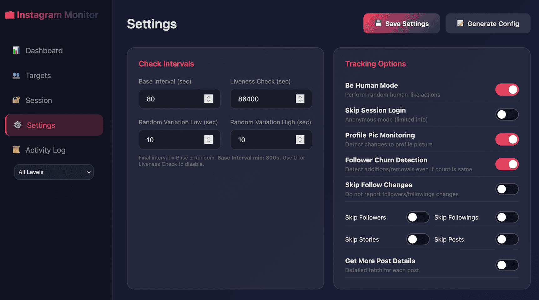 instagram_monitor_web_dashboard_settings_screenshot