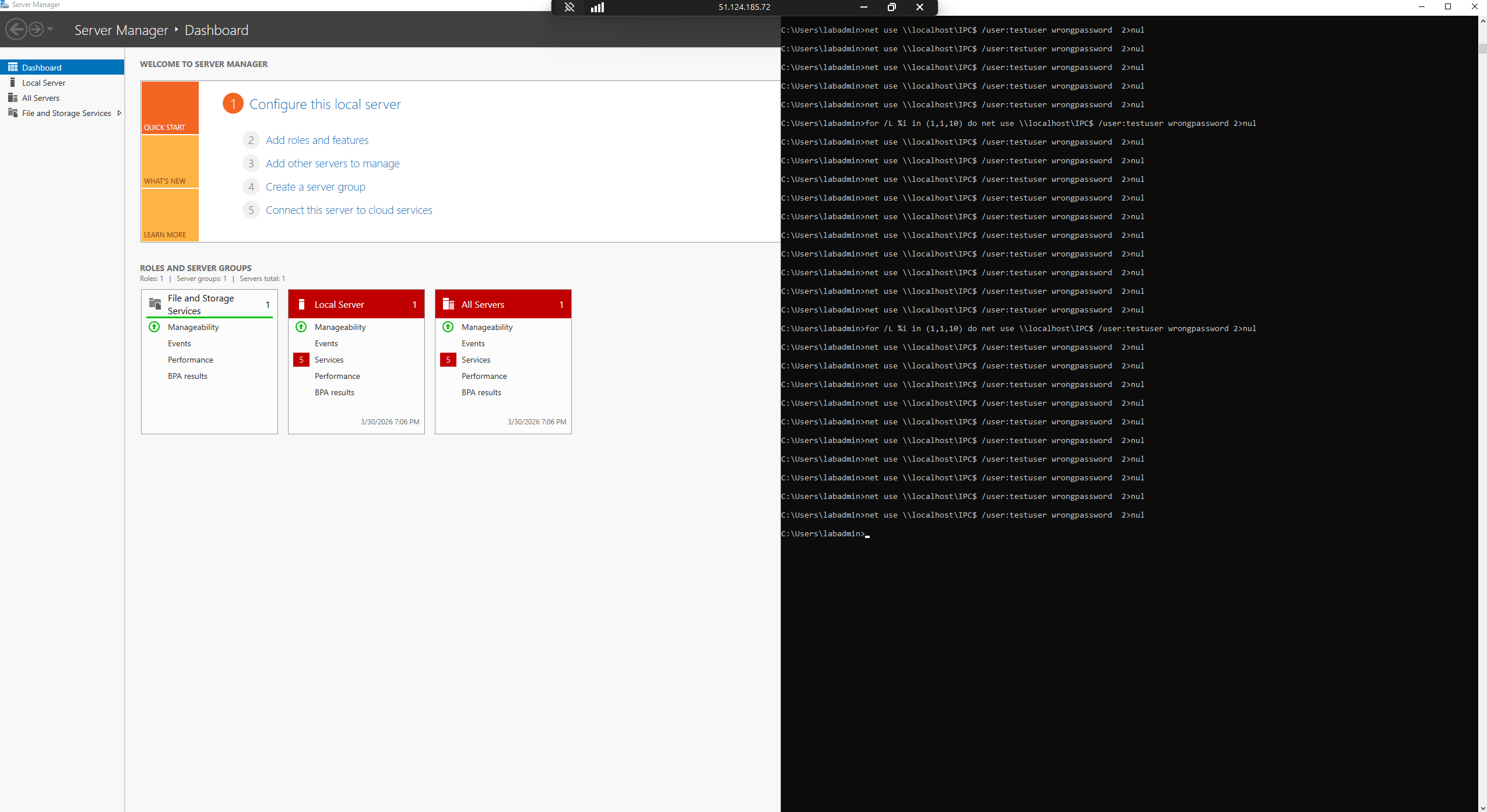 攻击模拟 - net use 循环