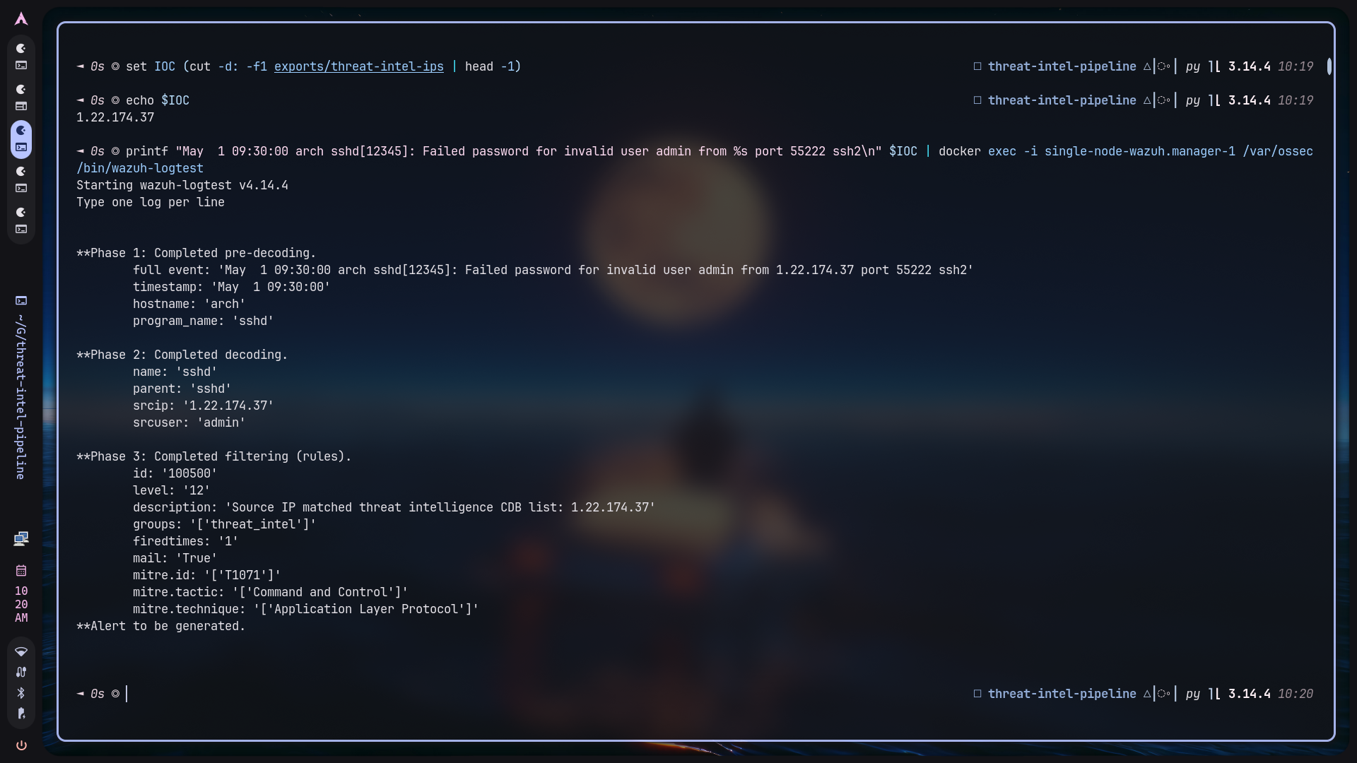 Wazuh logtest 告警