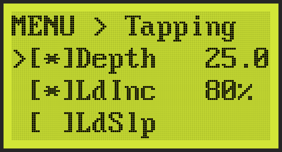 Tapping menu