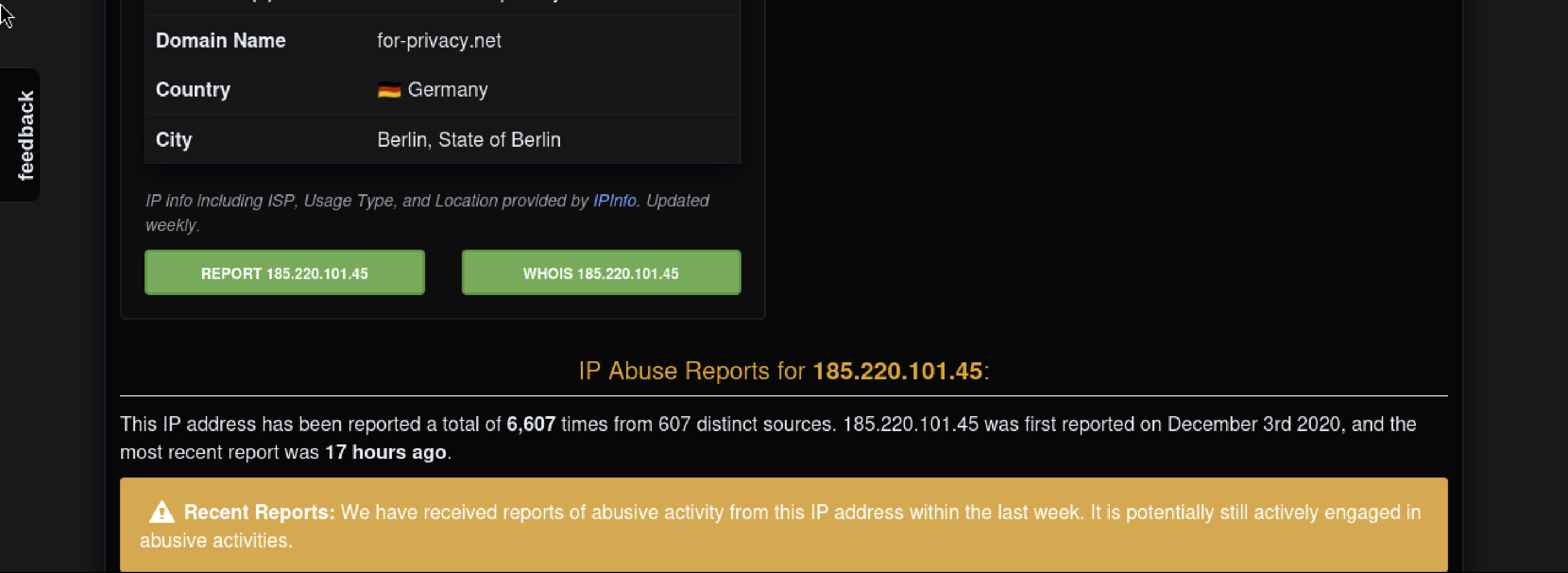 AbuseIPDB 结果 2